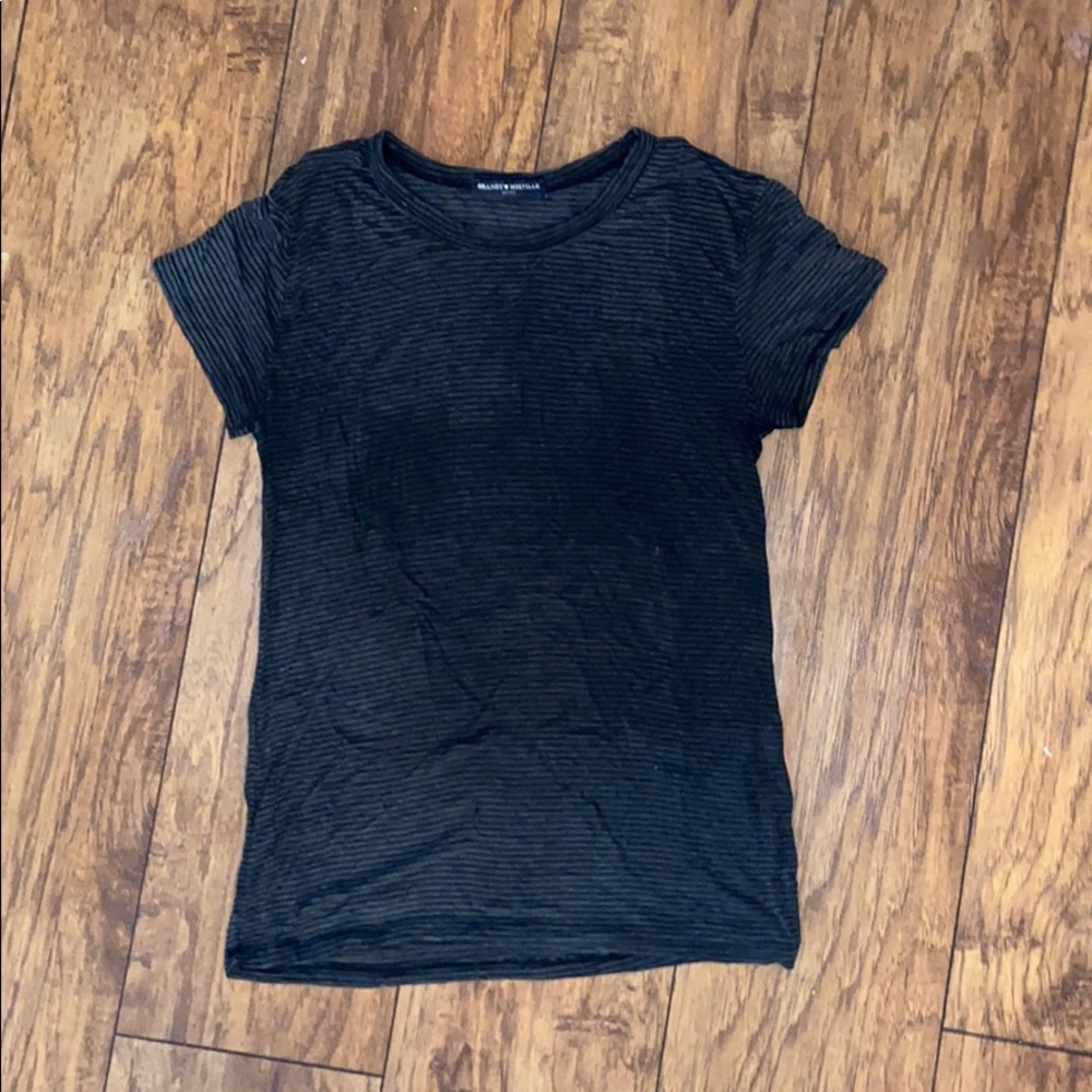 green and black striped brandy melville t shirt